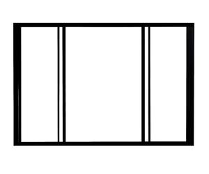 Vente-unique - Verriére coulissante en Aluminium thermolaqué Noir 120x105 cm - Ravena