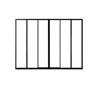 Vente-unique-VerriËre coulissante en Aluminium thermolaquÈ Noir 180x130 cm - Ravena