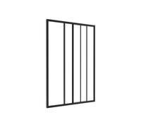Vente-unique - Verriére coulissante en Aluminium thermolaqué Noir 90 x 130 cm - Ravena