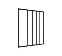 Vente-unique - Verriére coulissante en Aluminium thermolaqué Noir 90 x105 cm - Ravena