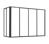 Vente-unique - Verriére d'angle Atelier en Aluminium thermolaqué - L120 x L60 x H105 cm - Noir - Bayview