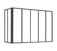 Vente-unique - Verriére d'angle Atelier en Aluminium thermolaqué - L150 x L60 x H105 cm - Noir - Bayview