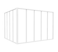Vente-unique - Verriére d'angle d'atelier en Aluminium thermolaqué Blanc 150 x 120 x 105 cm (L x l x H) - Bayview