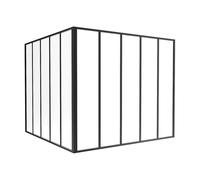Vente-unique - Verriére d'angle d'atelier en Aluminium thermolaqué - L150 x L150 x H130 - Noir - Bayview