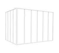 Vente-unique - Verriére d'angle d'atelier en Aluminium thermolaqué - L180 x L120 x H130 - Blanc - Bayview