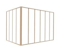 Vente-unique - Verriére d'angle d'atelier en Aluminium thermolaqué - L180 x L120 x H130 - Naturel Clair - Bayview