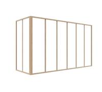 Vente-unique - Verriére d'angle d'atelier en Aluminium thermolaqué - L180 x L60 x H105 - Naturel Clair - Bayview