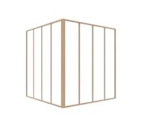 Vente-unique - Verriére d'angle d'atelier en Aluminium thermolaqué Naturel Clair 120 x 120 x 130 cm (L x l x H) - Bayview