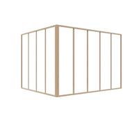 Vente-unique - Verriére d'angle d'atelier en Aluminium thermolaqué Naturel Clair 150 x 120 x 105 cm (L x l x H) - Bayview