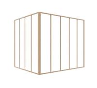 Vente-unique - Verriére d'angle d'atelier en Aluminium thermolaqué Naturel Clair 150 x 120 x 130 cm (L x l x H) - Bayview