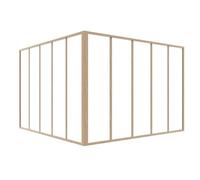 Vente-unique - Verriére d'angle d'atelier en Aluminium thermolaqué Naturel Clair 150 x 150 x 105 cm (L x l x H) - Bayview