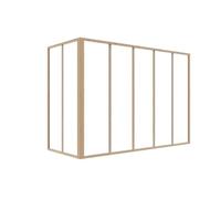 Vente-unique - Verriére d'angle d'atelier en Aluminium thermolaqué Naturel Clair 150 x 60 x 105 cm (L x l x H) - Bayview