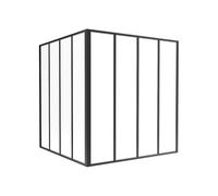 Vente-unique - Verriére d'angle d'atelier en Aluminium thermolaqué Noir 120 x 120 x 130 cm (L x l x H) - Bayview