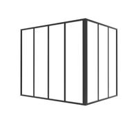 Vente-unique - Verriére d'angle d'atelier en Aluminium thermolaqué Noir 120 x 90 x 105 cm (L x l x H) - Bayview
