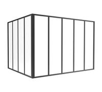 Vente-unique - Verriére d'angle d'atelier en Aluminium thermolaqué Noir 150 x 120 x 105 cm (L x l x H) - Bayview