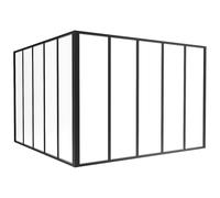 Vente-unique - Verriére d'angle d'atelier en Aluminium thermolaqué Noir 150 x 150 x 105 cm (L x l x H) - Bayview