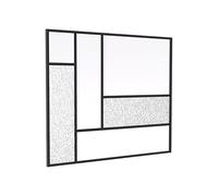 Vente-unique - Verriére Design asymétrique en Aluminium thermolaqué et Verre trempé texturé - L150 x H130 - Fairview