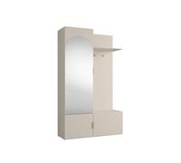 Vente-unique - Vestiaire avec Miroir et rangements - Beige et doré - JAVERIA