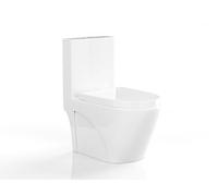 Vente-unique - WC à poser blanc brillant en céramique - Evacuation verticale - NAGILAM