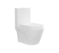 Vente-unique - WC à poser blanc mat en céramique - Evacuation horizontale - NAGILAM