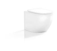 Vente-unique - WC suspendu blanc brillant en céramique sans bride - JAVOINE