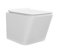 Vente-unique - WC suspendu blanc mat en céramique sans bride - CLEMONA