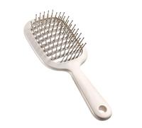 Vented Paddle Brush - Curved Detangling Hair Tool, Heat-Resistant Bristles, Enhance Airflow Efficiency, Durablee Structure Reduces Drying Time | Home Salon, Gym Bag, Dressing Table, Travel Case