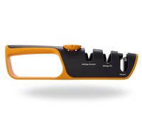 AIGUISE TOUT REGLABLE - VENTEO - Aiguiseur de couteaux professionnel à 3 niveaux - Molette d'ajustement pour le réglage de l'angle - Affûte les lames droites et dentelées