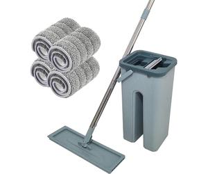 Venteo Balai Autoclean Mop 360° avec Seau Double Compartiment | Serpillière Microfibre Ultra Absorbante | Système de Nettoyage Mains Libres | Balai Serpillère Pivotant pour Sols Durs & Carrelage