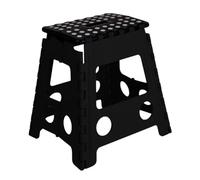 VENTEO - Marche Pied Pliable Noir 32 cm | Plateforme Stable Antidérapante Compacte | Accès Pratique en Hauteur | Repose Pied Bureau | Tabouret Pliant | Cuisine Salle de Bain Rangement Intérieur