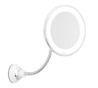 VENTEO | Miroir coiffeuse grossissant avec lumière LED rotatif à 360° | Miroir mural avec bras flexible et ventouse puissante |