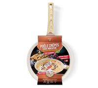 Venteo - Poêle à crepe | Poêle induction et autres feux | témoin de chauffe sur l'accessoire de cuisine | crêpière induction grand format 28cm | poêle sans pfoa et sans ptfe