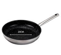 Venteo -Poele Inox 20 cm | Poele Induction Revêtement Céramique Anti Adhérence Sans PFOA | Casserole Induction Compatibilité Tous Feux Cuisson Homogène | Maîtrisée Cuisine Domestique et Culinaire