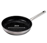 Venteo - Poele Inox 28 cm | Poele Induction Revêtement Céramique Anti Adhérence Sans PFOA | Casserole Induction Compatibilité Tous Feux Cuisson Homogène | Maîtrisée Cuisine Domestique et Culinaire