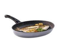 - Poêle Ovale Poignée Soft-Touch - KitchenPro - Revêtement en pierre, antiadhésif et résistant aux éraflures