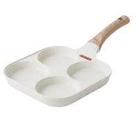 VENTEO - Poêle Pancake Multi Compartiments | Poêle Inox Compatible Poêle Induction | Revêtement Aluminium | Cuisson Uniforme Omelettes Pancakes Œufs Bacon | Format Familial Type Casserole Induction