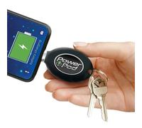 Venteo Power POD Mini Batterie Externe - Chargeur Portable en Porte-clés - Disponible en Deux Versions - Connecteurs USB Types-C pour Android - Léger - Noir - Rechargeable - 2 Heures d'énergies