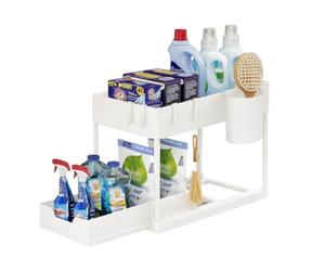 Venteo Rangement sous Evier Blanc | Organisateur d'armoires de Cuisine | Meuble De Rangement | Meuble Salle De Bain Domestique | Meuble Chaussure Organisation | Rangement sous Évier Cuisine