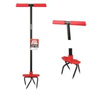 Venteo RootSlayer Griffe de Jardin Rotative avec Tête Orientable | Outil de Jardinage Ergonomique et Robuste | Aérateur de Sol Polyvalent | Acier Carbone Durable| Poignée Grip Confort