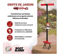 Venteo RootSlayer Griffe de Jardin Rotative avec Tête Orientable | Outil de Jardinage Ergonomique et Robuste | Aérateur de Sol Polyv