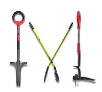 venteo Rouge/Noir Désherbeur lame en V + Ramasse feuille XXL + Extracteur mauvaises herbes ROOTSLAYER Outils de Jardin multifonction Facile d'utilisation Acier de carbone Rouge