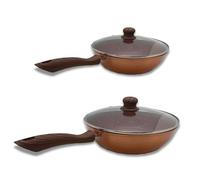 Sauteuse granit 24 et 28cm + 2 couvercles KitchenPro Revêtement antiadhésif