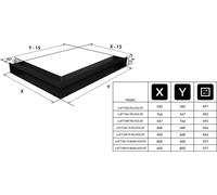 Venter cover Luft corner right 40x80x9 black thin