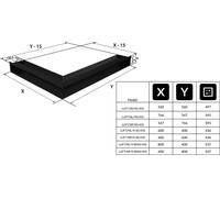 KRATKI Grille de ventilation Luft pour cheminées grille d'angle droit avec prise d'air couverte 45 degrés acier thermolaqué 40x80x9cm Noir