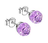 ventes flash Boucles d’oreilles en argent Sterling 925 pour dames, hypoallergéniques colorés cristaux étincelants de 6mm épingles d’oreille en diamant