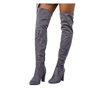 Ventes Flash du Jour, Cuissardes Femme Sexy Haute, Cuissardes Talon Aiguille, Camping, Cuir, Noir, Bottes Neige Femme Photographie, Marron, Confort Chic Pieds Sensibles Automne Hiver pour Femme