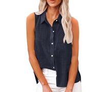 Ventes Flash du Jour et Soldes Chemise Femme D'éTé Haut Chic Et ÉLéGant Coton Lin T-Shirt sans Manches Col en V Chemisier Tunique Tops DéContractéS Ample Blouse Lâche Respirant Chemisiers et Blouses
