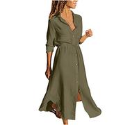 Ventes Flash du Jour Robe Chemise Longue Femme Grande Taille Pas Cher Mi-Longue Dress pour Fêter Elegante Boheme Max Robes de Soirée Confortable léger Décontractée Femmes Robe de Plage Vacances