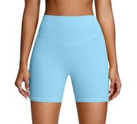 Ventes Flash du Jour Shorty Gainant Femme Compression Short Lin Coton Femme Legging De Sport Femme Pas Cher Pilates Contrôlant Le Ventre Tenue Gym Legging 3/4 Femme Bleu Ciel M