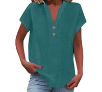 Ventes Flash en Cours Tee Shirt Femme Taille Elastique Habille Grande Bas De Chemise Tshirt Octobre Rose Noel XXL Chemisier Dentelle Chic Col V Fluide T-Shirt Anti UV Tunique Sexy Blouse Bleu